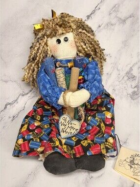 Handmade Deborah McGovern Sewing Doll Fabric Quilting Rag Doll Collectible
